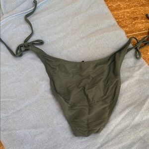 J. Crew Olive Ribbed Tie-Side Bikini Bottom